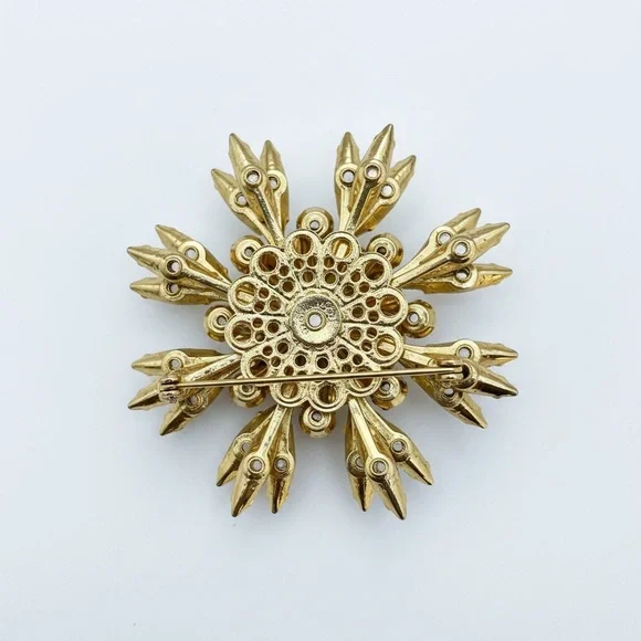 JUDY LEE Demi Parure Signed Uranium Glass Cluster Clip-On Earrings & Brooch Set - Picture 9 of 12